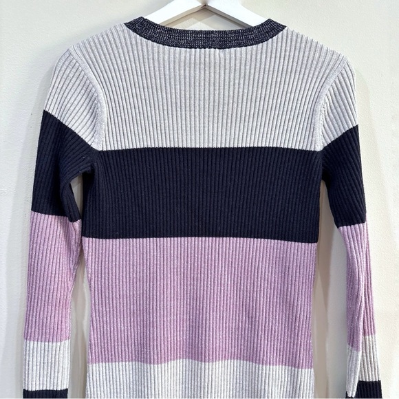 Club Monaco Merino Wool Striped Knit Sweater Dress Size M Pink Black White - Picture 5 of 13